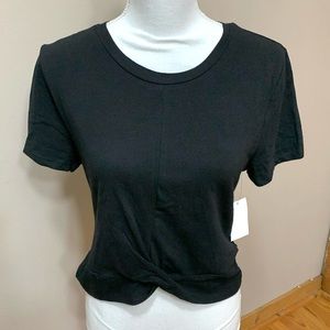 Derek Heart Black Twist Front Top